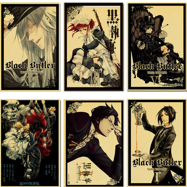 Black Butler Kuroshitsuji Anime Posters Home Bedroom Kids Room